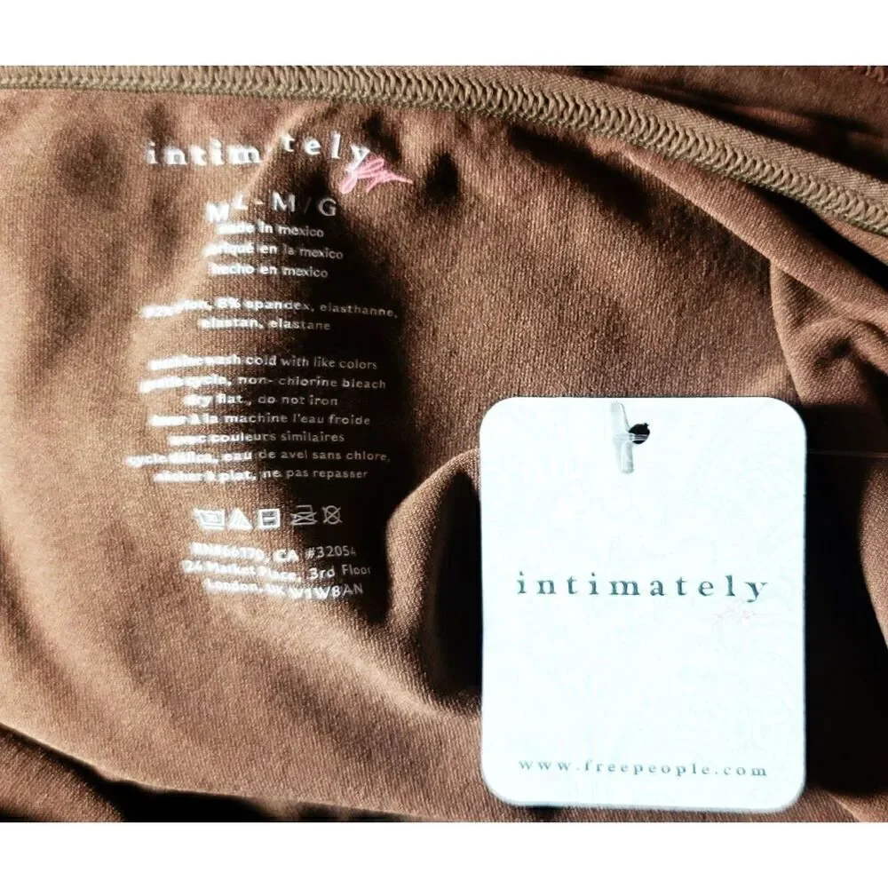 NWT Free People Intimately Low Back Seamless Top Brown - Size M/L
